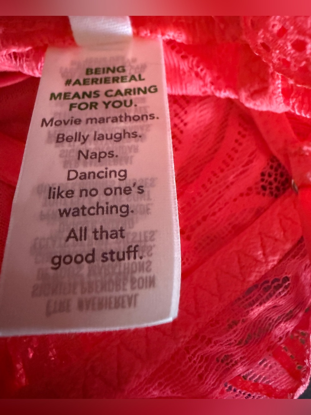 Aerie Real Good Floral Lace Bralette-Coral Pink-Size Medium - Picture 9 of 10